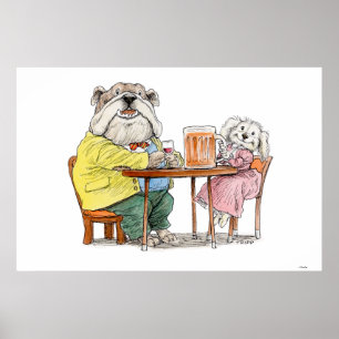 Jubelölhunden kopplar ihop trycket poster