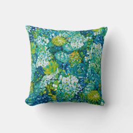 Jubilance Spring Floral Pillow-Blue,Yellow,Green Kudde
