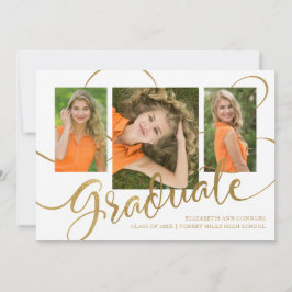 Jubilant Grad Faux Guld Multi Photo-meddelande Meddelande