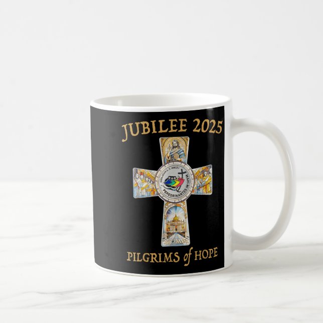 Jubilee 2025 Catholic Christian Lgrims Cross Jesus Kaffemugg (Höger)