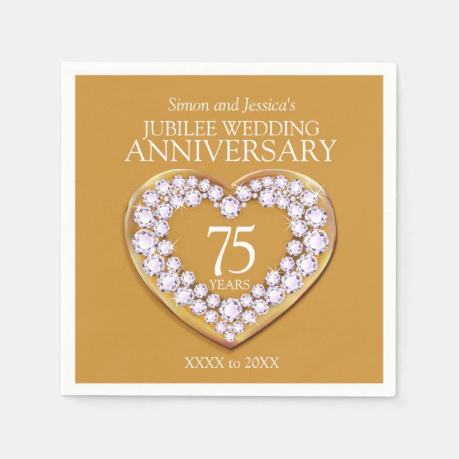 Jubilee 75:e bröllop-årsdag, användarnamn pappersservett (Framsidan)