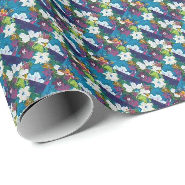 Jubilee Blue Mönster Presentpapper (Rullad Hörn)
