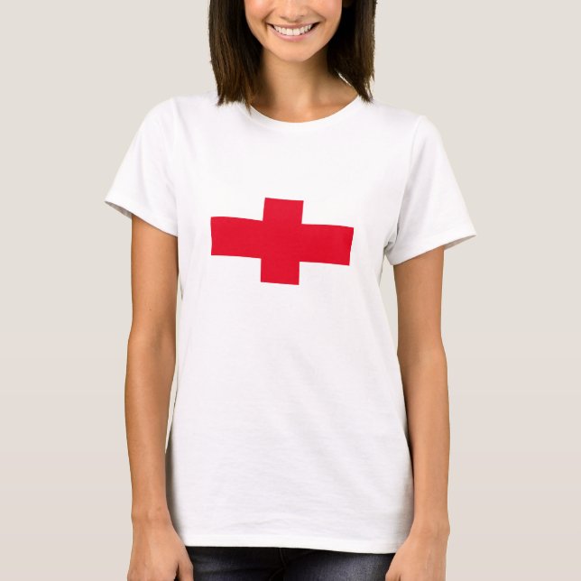 Jubilee T-Shirt med rött kor som England flagga (Framsida)