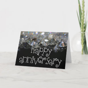 Jubileum Elegant Svart Silver Blankande Diamanter Kort