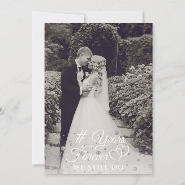 Jubileum Silver ÅR IN I EVIGHETEN Förnyelse av löf Inbjudningar (Framsida)