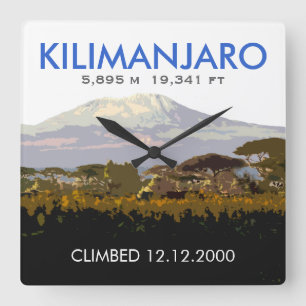 Jubileums- klättring för personligMt Kilimanjaro Fyrkantig Klocka