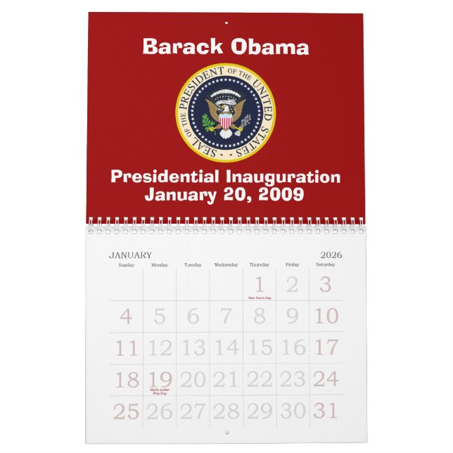 Jubileums- PRESIDENTOBAMA invigning Kalender (Jan 2026)