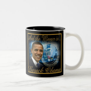 Jubileums- presidentObama omval Två-Tonad Mugg