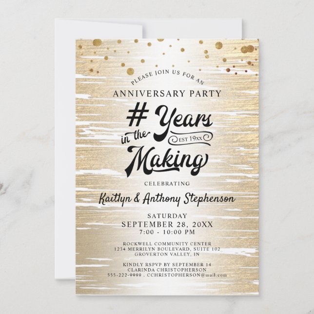 Jubileums Svart Guld # ÅR UNDER UTGÅNG Inbjudningar (Framsida)