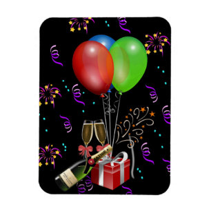 Jubileumsballonger Flaska Hink Firande Magnet