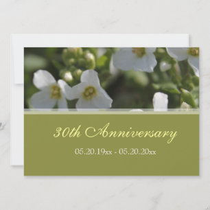 jubileumsinbjudningar till friska vita blommor inbjudningar