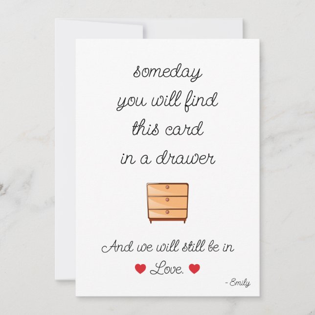 Jubileumskort för pojkvän i julklapp spara datumet (Framsida)