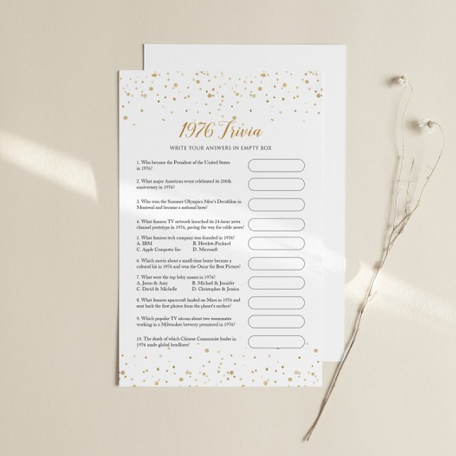 Jubileumspartyspel 1976 Trivia - GAC37h (Anniversary Game 1976 Trivia)