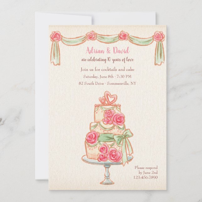 Jubileumstorta Inbjudningar (Framsida)