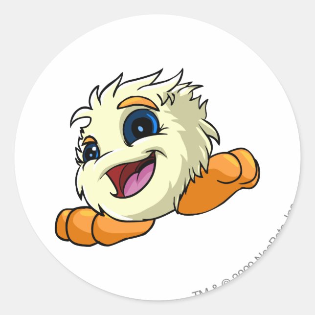 JubJub vit Runt Klistermärke (Framsida)