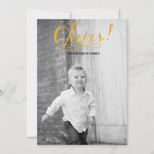 jublande nytt årskort från guld julkort (Framsida)