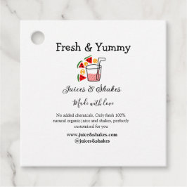 Juces & shakes restaurangaffärswebbplats social gåvor etiketter