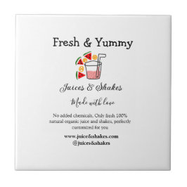 Juces & shakes restaurangaffärswebbplats social kakelplatta