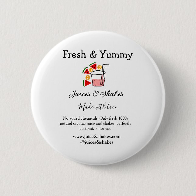 Juces & shakes restaurangaffärswebbplats social knapp (Framsida)