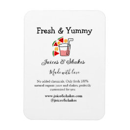 Juces & shakes restaurangaffärswebbplats social magnet