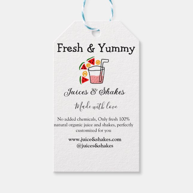 Juces & shakes restaurangaffärswebbplats social presentetikett (Framsidan)