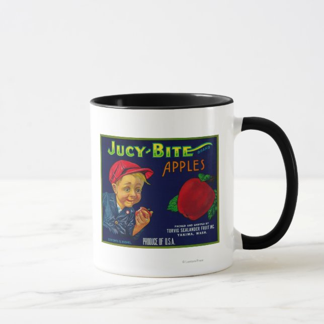 Jucy Bita Apple Låda LabelYakima, WA Mugg (Höger)