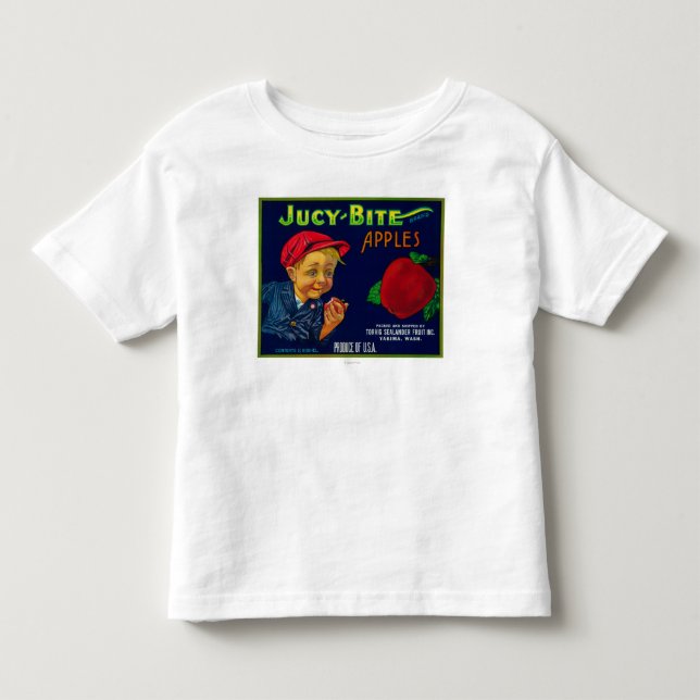 Jucy bitaApple låda LabelYakima, WA T-shirt (Framsida)