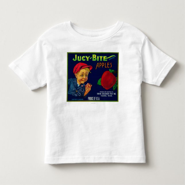 Jucy bitaApple låda LabelYakima, WA Tee (Framsida)