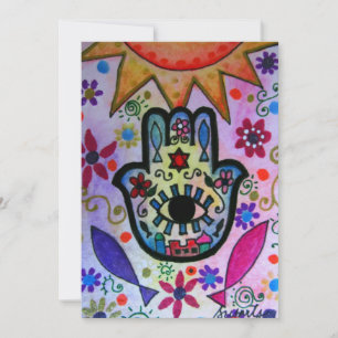 JUDAIC HAMSA FLADDERMUS PUB MITZVAH INVICATION INBJUDNINGAR