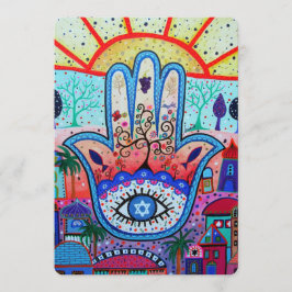 JUDAIC HAMSA FLADDERMUS PUB MITZVAH INVICATION INBJUDNINGAR