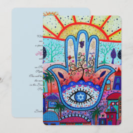 JUDAIC HAMSA FLADDERMUS PUB MITZVAH INVICATION INBJUDNINGAR