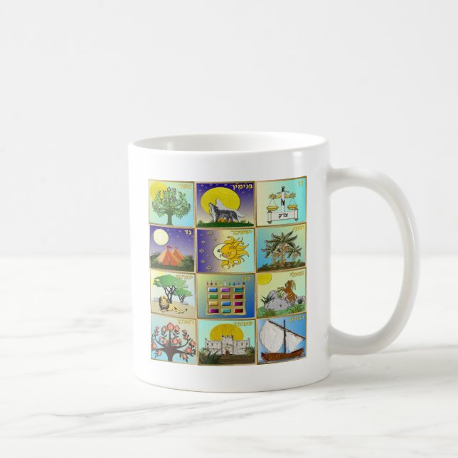 Judaica 12 Israelsstammar Konstpaneler Kaffemugg (Höger)