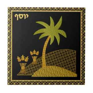 Judaica 12 keramiska stammar av Israel belägger Kakelplatta