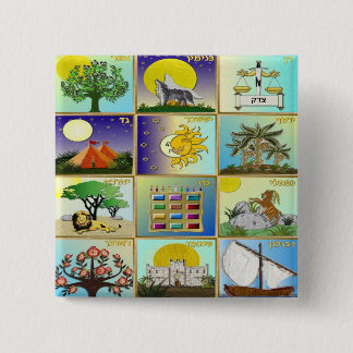 Judaica 12 stammar av Israel Art Panels Knapp