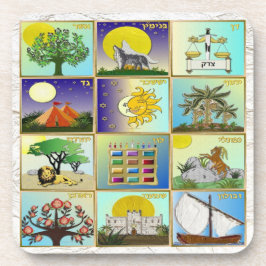 Judaica 12 stammar av Israel Art Panels Underlägg