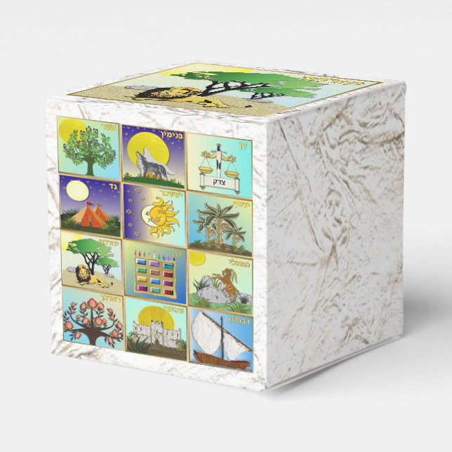 Judaica 12 stammar av Israel Judah Favor Box Presentaskar (Framsidan Sidan)