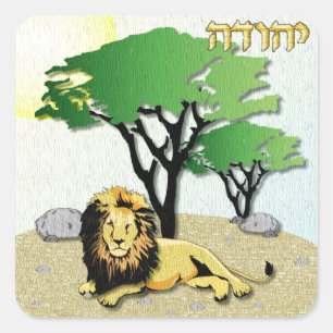 Judaica 12 stammar av Israel Judah Fyrkantigt Klistermärke