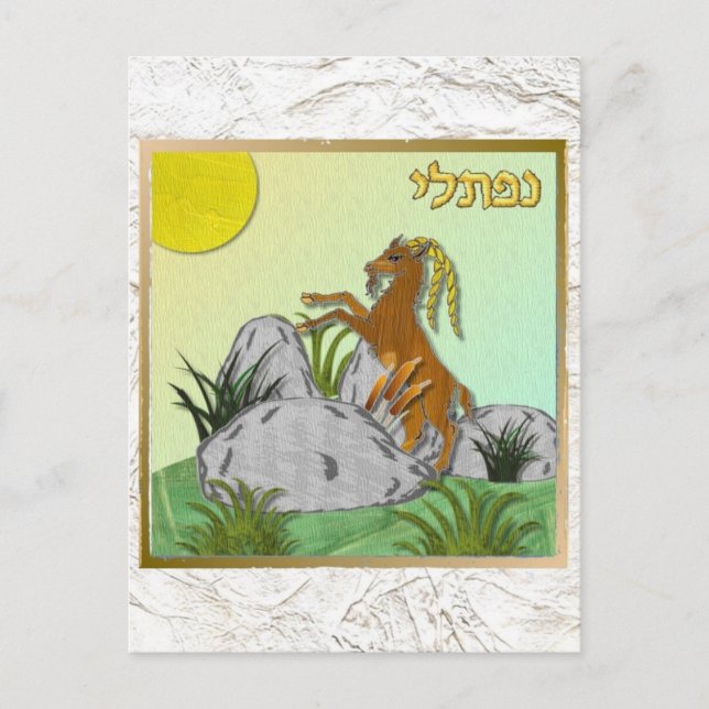 Judaica 12 stammar av israelisk naftali vykort (Framsida)