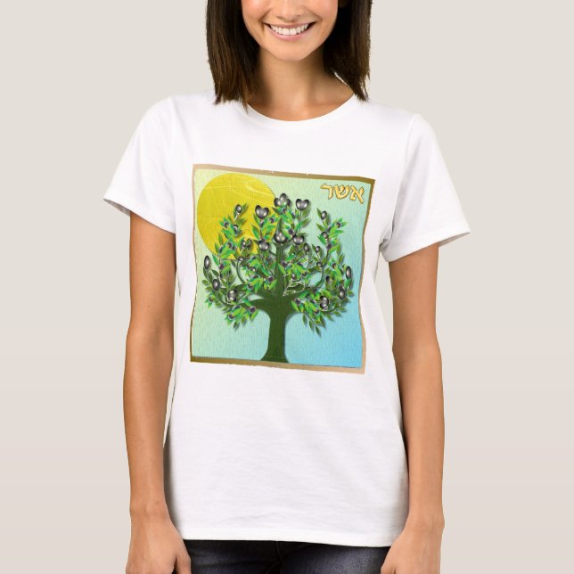 Judaica 12 Tribes Israel Asher Tee (Framsida)
