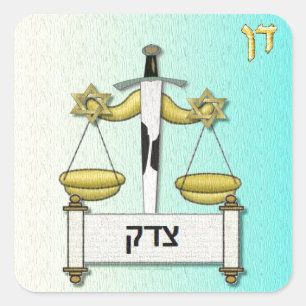 Judaica 12 Tribes Israel Dan Fyrkantigt Klistermärke