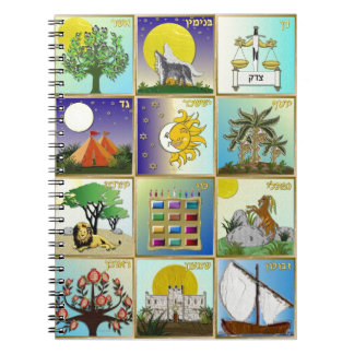 Judaica 12 Tribes of Israel Art Anteckningsbok