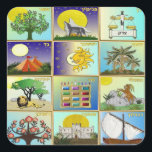 Judaica 12 Tribes of Israel Art Fyrkantigt Klistermärke<br><div class="desc">Du visar Lee Hiller Design Collection. Apparatur,  gåvor och samlarföremål Lee Hiller Photography eller Digital Art Collection. Du kan visa hennes naturfotografi på http://HikeOurPlanet.com/ och följa hennes vandrande blogg i Hett Vår nationalpark.</div>