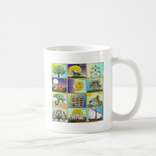 Judaica 12 Tribes of Israel Art Kaffemugg