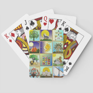 Judaica 12 Tribes of Israel Art Spel Kort