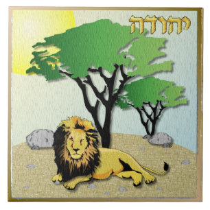 Judaica 12 Tribes of Israel Judah Art Print Kakelplatta
