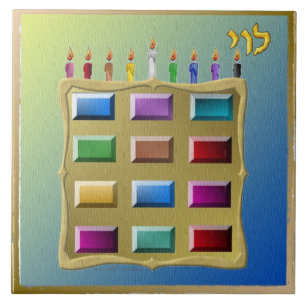 Judaica 12 Tribes of Israel Levi Art Print Kakelplatta