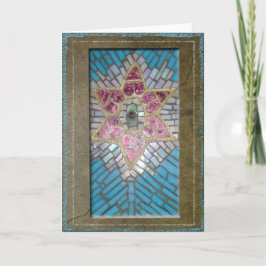 Judaica: David-stjärnan av Stached Glass Mosaic He Kort