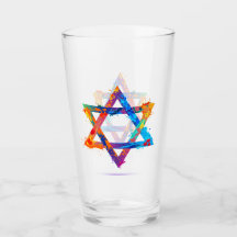 Judaica - Drink Glasses - Jewish Stars - Gifts