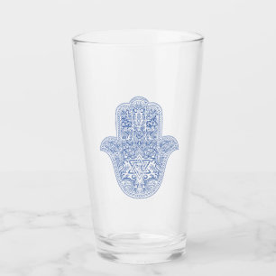 Judaica - Drinking Glasses - Hamsa Design  Glaskopp