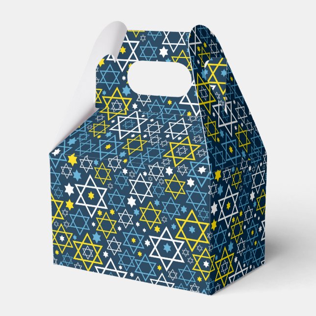 Judaica - Favoritboxar - judiska stjärnor - Blå gå Presentaskar (Framsidan Sidan)